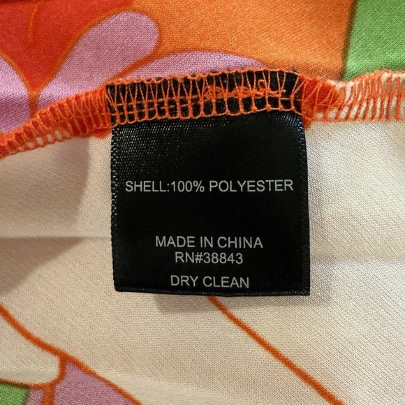 Sam Edelman Midi Dress Retro Floral Plisse Bright Colorful Resort‎ Cruise Size M - Picture 7 of 10